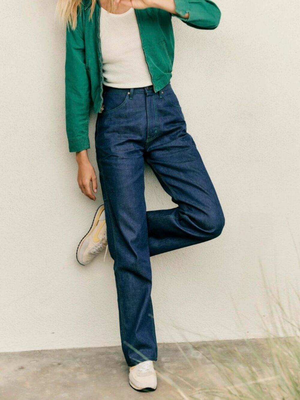 NWOT imogene + willie augusta liberty rigid nep 28 cargo pant green stitching